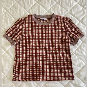 Zara Trafaluc Plaid Top
